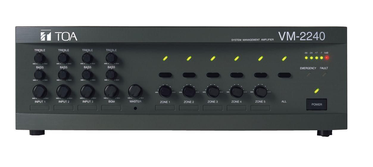 TOA VM 2000 Series 240 Watt System Management Amplifier TOA VM 2000 Series 240 Watt System Management Amplifier