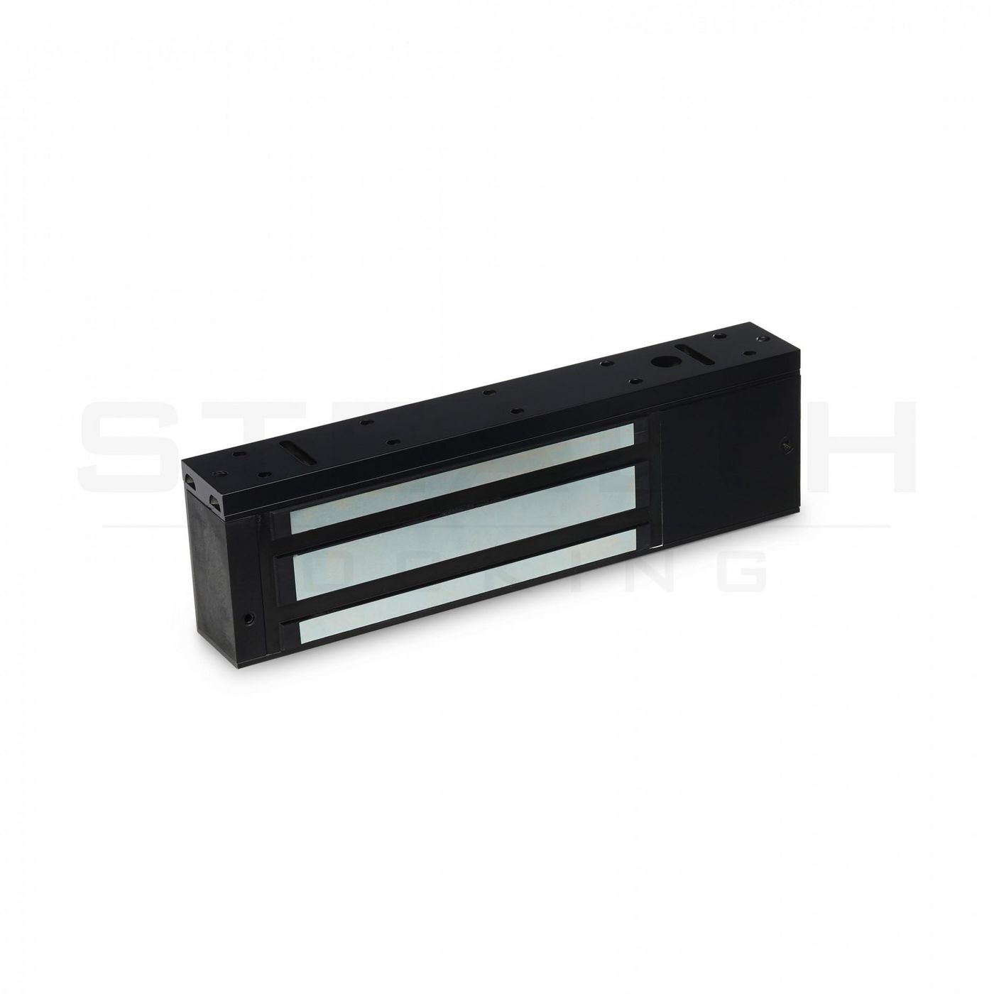 STP Standard monitored maglock in stealth black, 1200lbs holding 