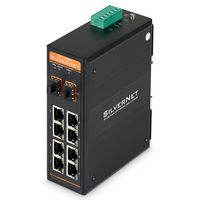 Silvernet SIL 73208P Industrial Gigabit PoE+ Unmanaged Switch. 8 x Gigabit Ethernet 30w PoE Ports, 2 x Gigabit SFP slots, Excludes Power supply - W126091861