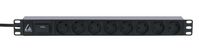 Lanview 19'' rack mount power strip, 10A with surge protection and 8 x Danish type K grounded sockets - W125960707