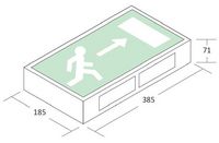 LuxIntelligent Escape Exit LED Maintained metal boxed single sided addressable exit sign (Arrow Down) - W126738550