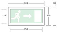 LuxIntelligent Exi-LED Wall mounted 3 Hour Maintained Exit sign with White finish (Arrow Down) - W126738538