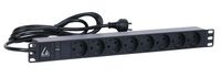 Lanview 19'' rack mount power strip 10A with 8 x danish type K socket - W125960703
