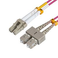 MicroConnect Optical Fibre Cable, LC-SC, Multimode, Duplex, OM4 (Erica Violet), 1m - W125249978