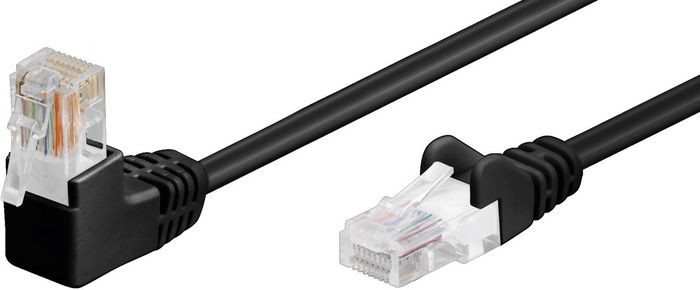 MicroConnect CAT5e U/UTP Network Cable 1 x 90° angled 0.5m, Black - W125276645
