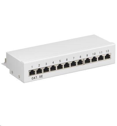MicroConnect Patch Panel CAT 5e 12 port, Grey - W124969113
