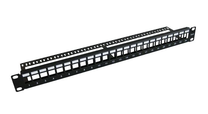 MicroConnect 19" Blank patch panel, 24port, 1U Metal, without cable manager - W124369123