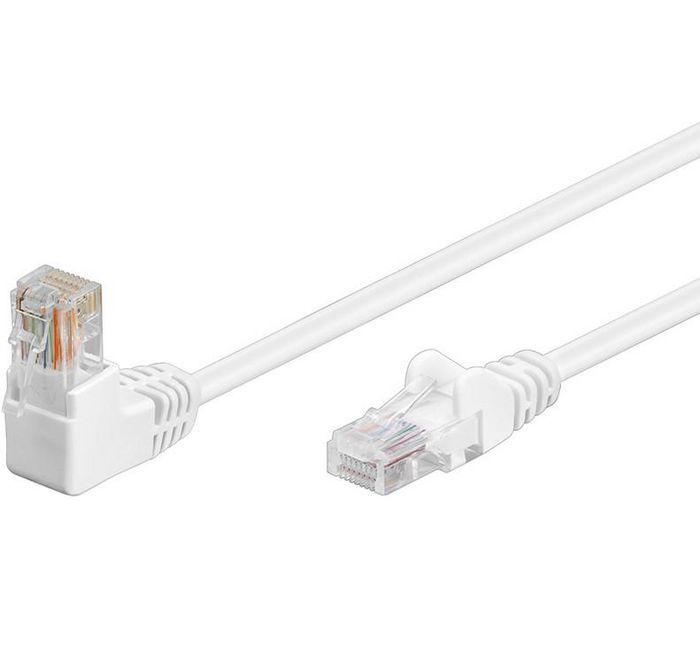 MicroConnect CAT5e U/UTP Network Cable 1 x 90° angled 0.25m, White - W125191812