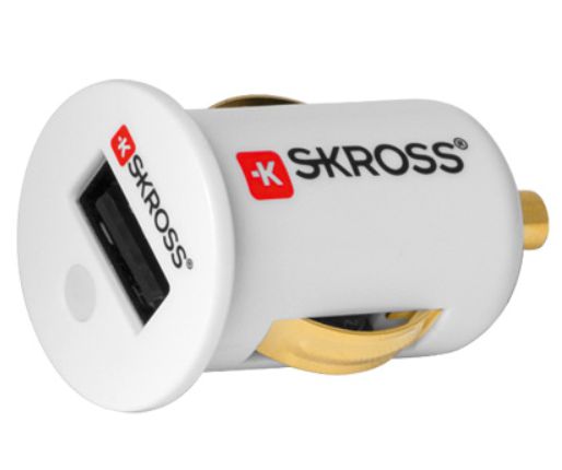 MicroConnect SKROSS Midget USB car charger, for cell phone, MP3player, GPS White, 1A - W124477273