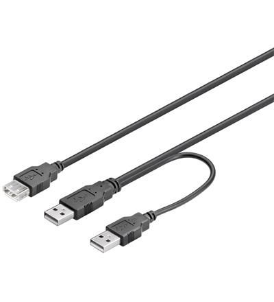 MicroConnect USB 2.0 Dual-Power Cable, 0.3m - W124977123