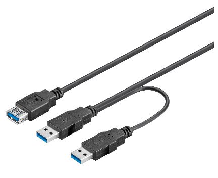 MicroConnect USB 3.0 A Dual power Cable, 0.3m - W125334036