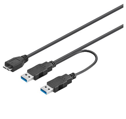 MicroConnect USB 3.0 A Dual power Cable, 0.3m - W124577092