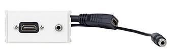 Vivolink Outlet Panel HDMI + 3.5mm, White - W124878143