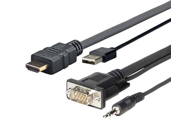 Vivolink HDMI+VGA+USB+3.5mm - HDMI+VGA+USB+3.5mm, 1.0m, Black - W124868815