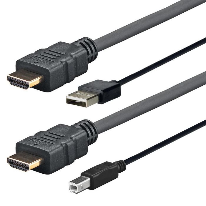 Vivolink HDMI+USB-A - HDMI+USB-B, 4.0m, Black - W124369183