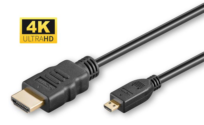 MicroConnect High Speed HDMI 2.0 A to HDMI Micro D cable, with ethernet 5m - W125836339