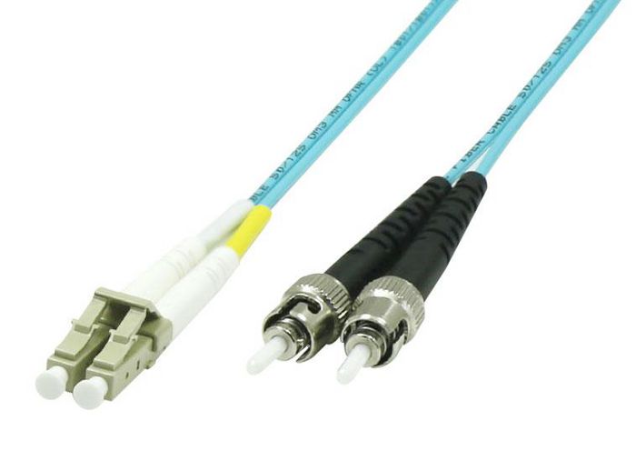 MicroConnect Optical Fibre Cable, LC-ST, Multimode, Duplex, OM3 (Aqua Blue), 5m - W124950548