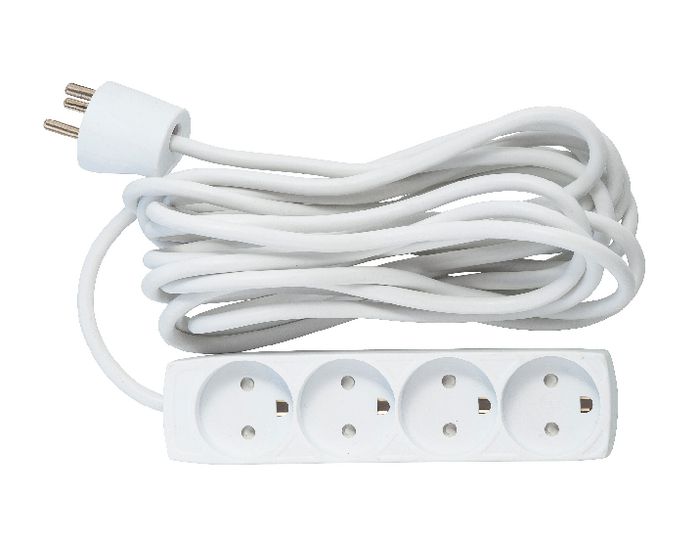 MicroConnect 4-way Danish socket Power Strip 5m White - W125917874