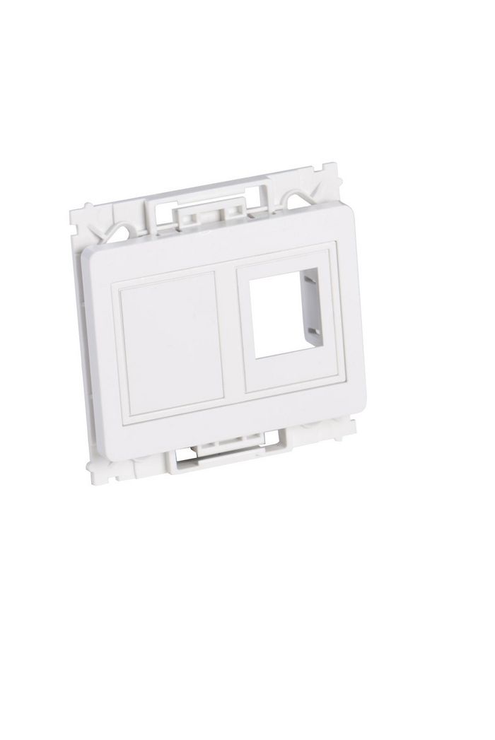 Lanview Wall plate 2 x keystone for OPUS outlet white, Type O Power Outlet   - W125941353