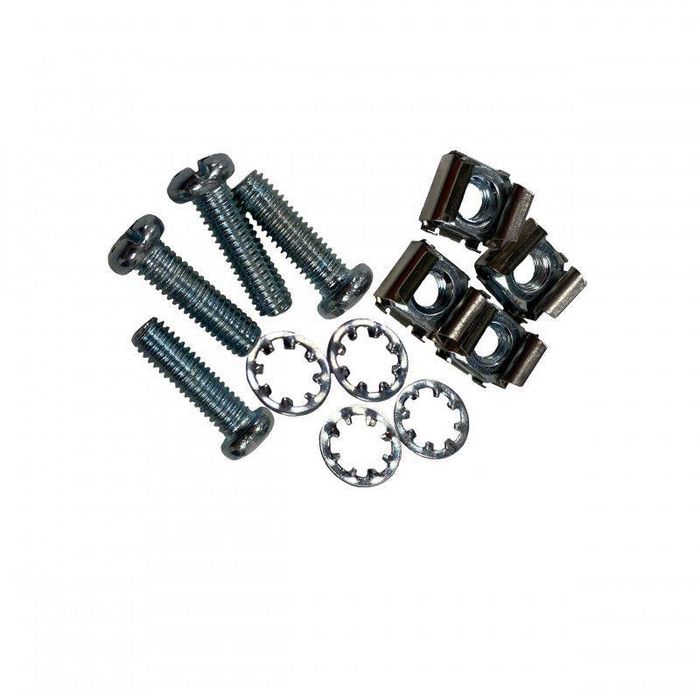 Lanview Cage nuts for 19'' rack, set of 4 x M6X20 screws + washers and nuts - W125977309