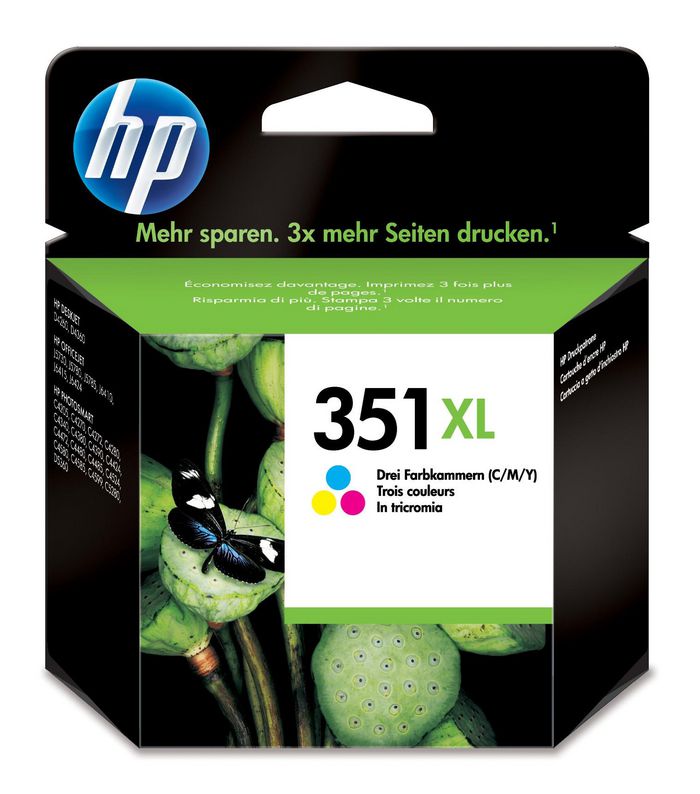 HP 351XL High Yield Tri-color Original Ink Cartridge, CB338EE#UUS - Oprema