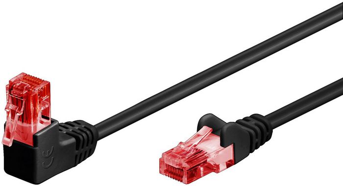 MicroConnect CAT6 U/UTP Network Cable 1 x 90° angled 0,5m, Black - W126685484