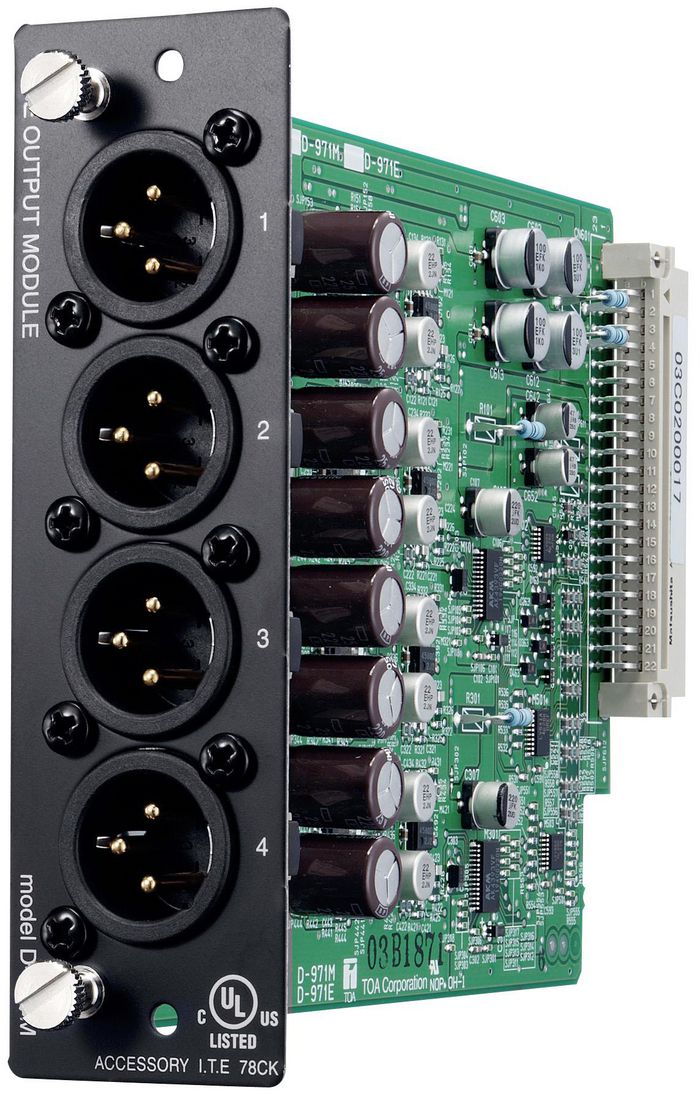 TOA 4-channel line output module, XLR, D/A Converter, 24 bits - W126722215