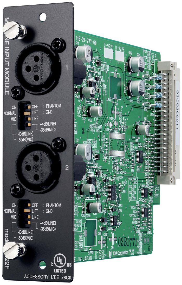 TOA 2-channel microphone/line input module, XLR, A/D Converter 20 bit - W126722211
