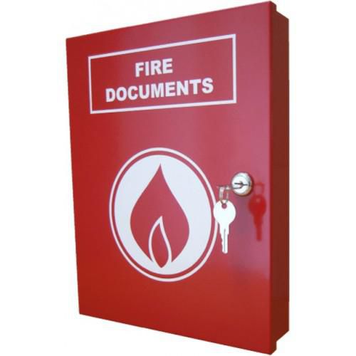 Elmdene Red Document Box A4  with fire logo - W126730904
