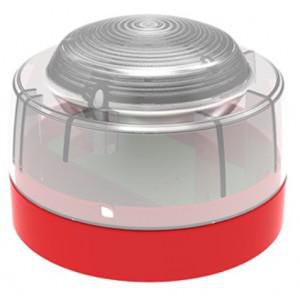 Morley-IAS Red flash EN54-23 W-2.4- 6.2 and C-3-9.4 / C-6-8.6 class approved strobe with clear lens and red bod - W126721559