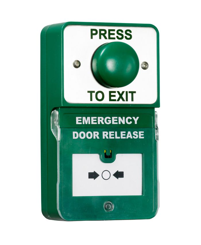 RGL Dual Unit - Large Green Dome Button,Combined Emergency Door Release Button (EDR) - W126739201