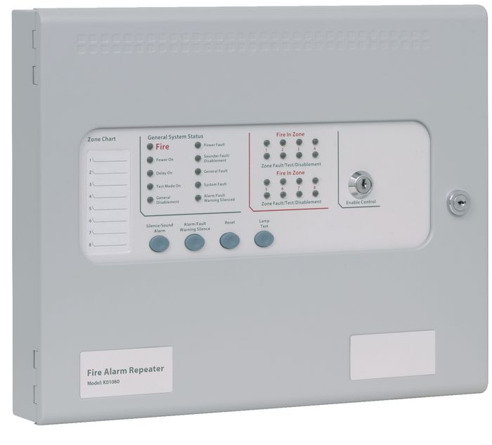 Kentec Sigma CP-R Conventional Repeater Panel with PSU 230V standard enclosure 4 Zones Surface - W126737900