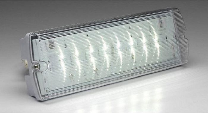 LuxIntelligent Mor-LED 3 Hr Non-Maintained Addressable Bulkhead c/w 16 White LEDs and Fresnel Lens (large body) - W126738662