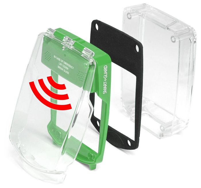 Vimpex Smart+Guard Call Point Cover, Surface, With Sounder, GREEN - W126740936