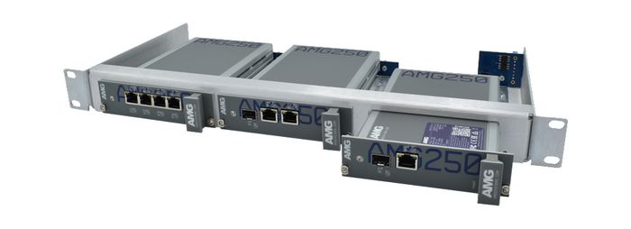 AMG 19" 3 Slot 1U Subrack (for 7HP wide units) dual redundant power inputs & fault relay - W126071375