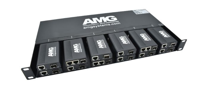 AMG Media Converter Chassis, 12 Slots, 1U 19inch Rack Mount, Commercial Grade 0-50⁰C - W126724170