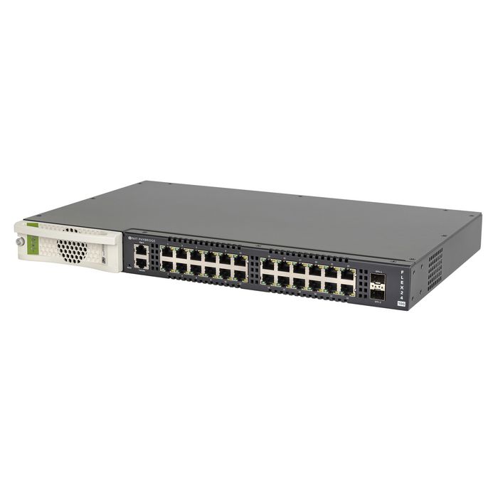 NVT Phybridge 24-port long reach Gigabit PoE switch delivers PoE++ over multi-pair UTP up to 2,000ft (610m) reach - W126729182