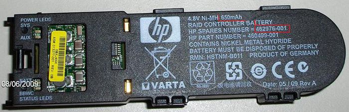 P410 Cache Module Hewlett Packard Enterprise Battery backed write cache (BBWC) battery ...