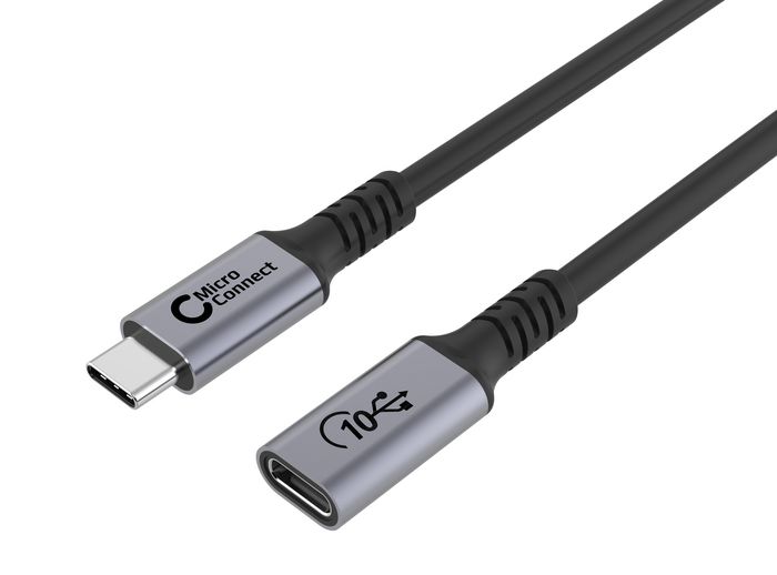 MicroConnect USB-C extension cable 2m, 100W, 10Gbps, USB 3.2 Gen 2x2 - W126988096