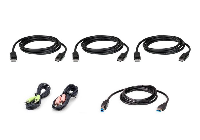 Aten Cable kit: 3x 1.8M DisplayPort Cable, with seperate 1x USB and 2x audio cables (Triple Display), recommended for CS1964 - W127285144