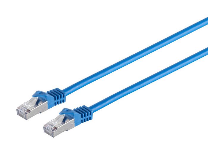MicroConnect RJ45 Patch Cord S/FTP w. CAT 7 raw cable, 1m, Blue - W124574779
