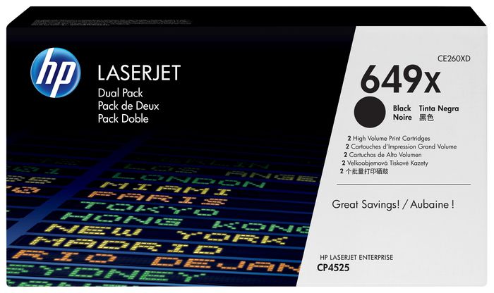 HP 649X 2-pack High Yield Black Original LaserJet Toner Cartridges, W128260799 - Oprema