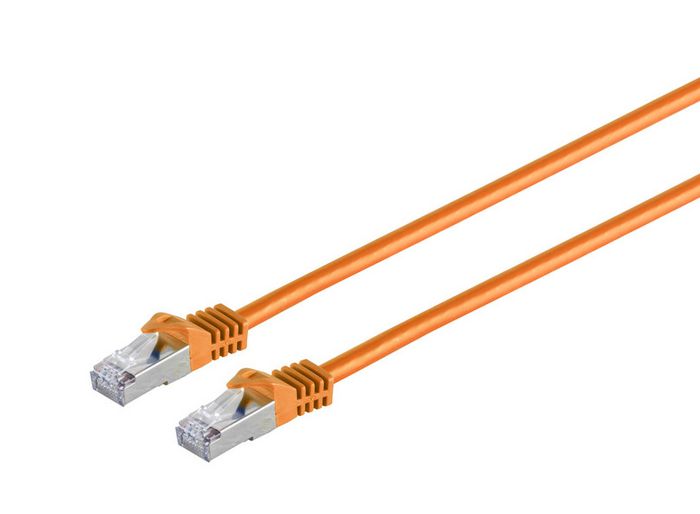 MicroConnect RJ45 Patch Cord S/FTP w. CAT 7 raw cable, 7.5m, Orange - W124374781