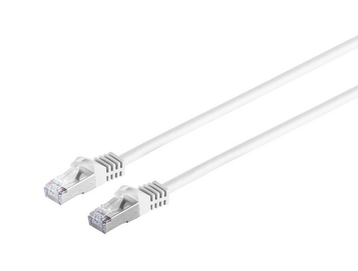 MicroConnect RJ45 Patch Cord S/FTP w. CAT 7 raw cable, 0.5m, White - W124574778