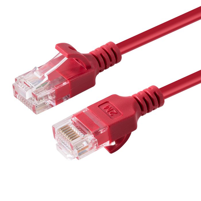 MicroConnect CAT6a U/UTP SLIM Network Cable 1m, Red - W125628032