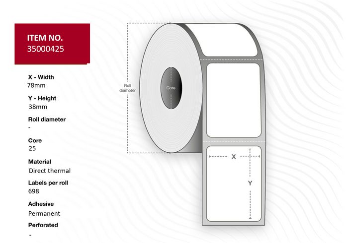 Capture Label 78 x 38 - Core 25. White. Premium. DT. Permanent. 698 ...