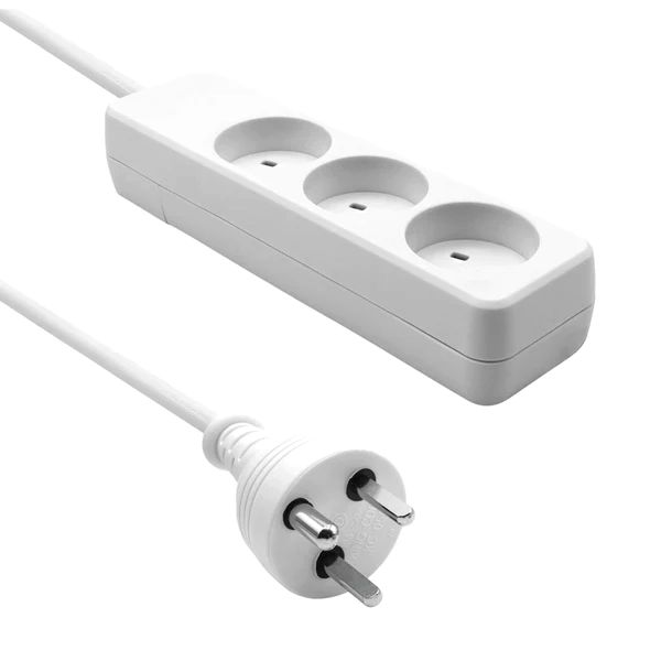 MicroConnect 3-way Danish socket Power Strip 1.8m White - W126053558