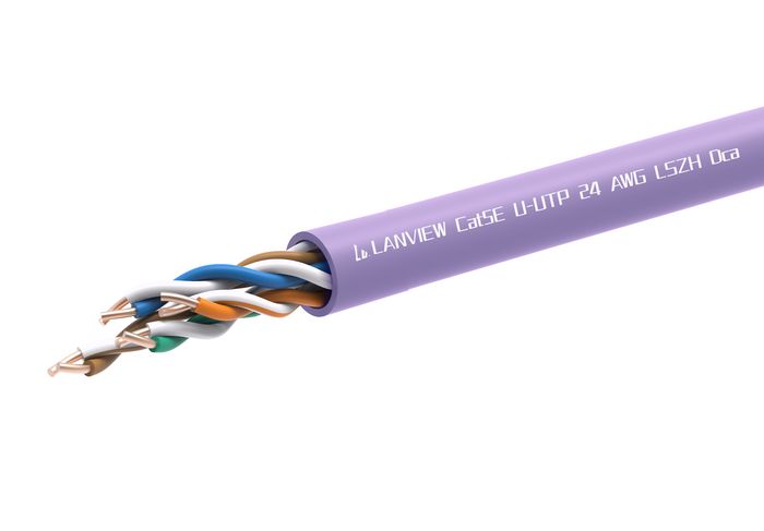 Lanview CAT5e U-UTP network cable LSZH, Dca, Purple, 305m 0.49mm wire - W128432815
