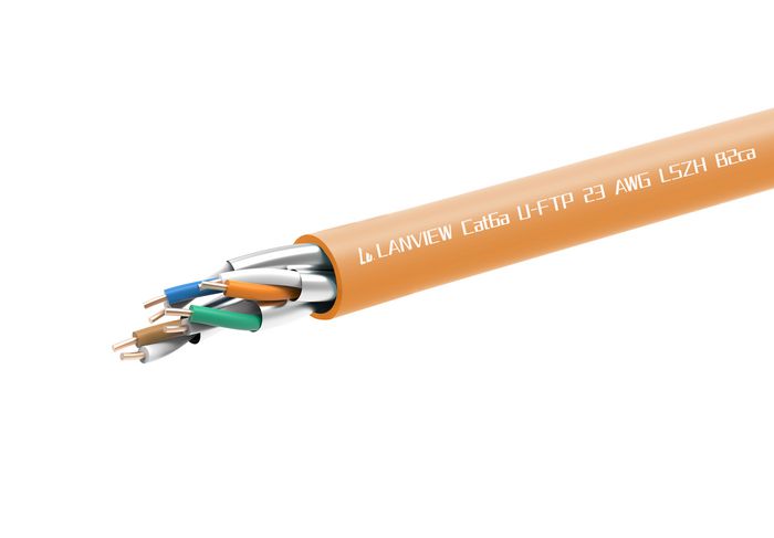 Lanview CAT6a U-FTP network cable LSZH, B2CA, Orange, 305m 0.56mm wire - W128432828