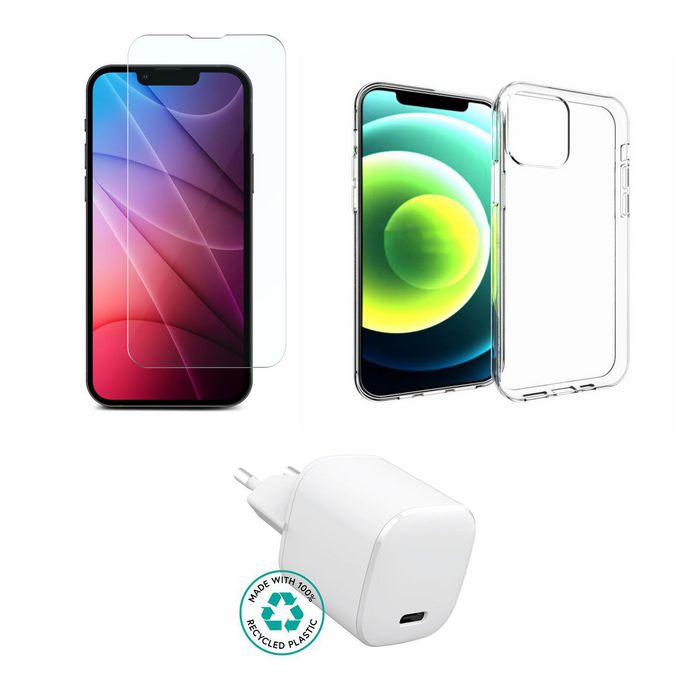 eSTUFF Kit for iPhone 17 Pro Max. Charger, Cover, Glass. Brown Box